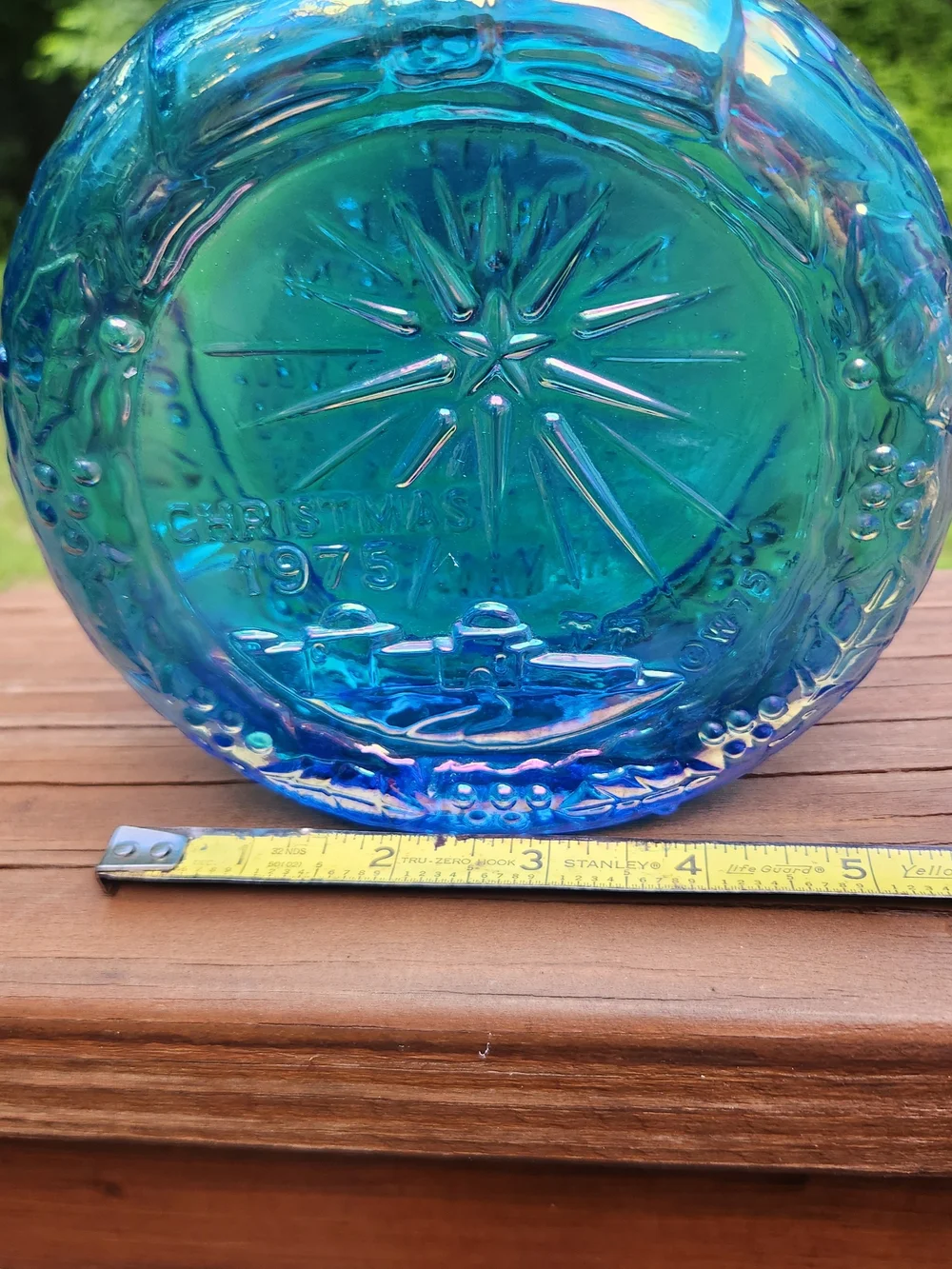 Wheaton Iridescent Blue Glass Decanter 
